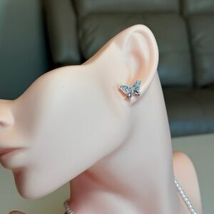 Silver Butterfly Stud Earrings